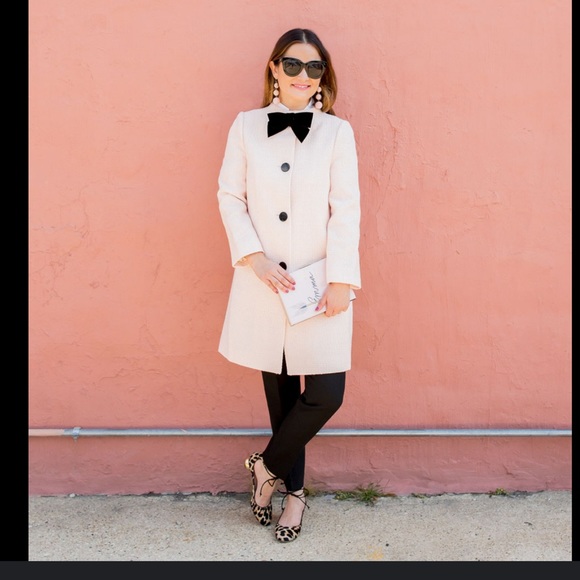 Kate Spade Bow Tweed Coat Size 6